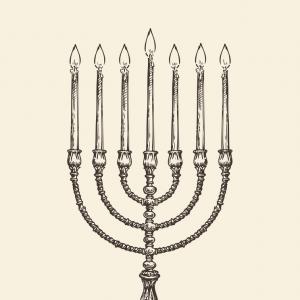 300x300 Stock Photo Menorah For Hanukkah Vector Illustration Religion Icon - Menorah Sketch