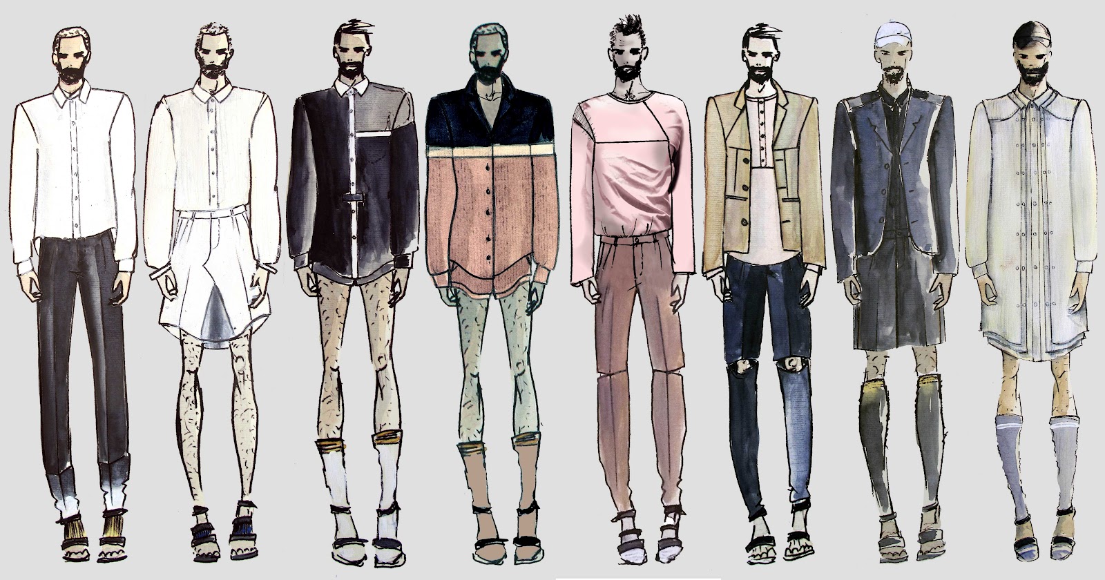 Illustration Fashion Sketches Men - Illustration of Many Recent Choices