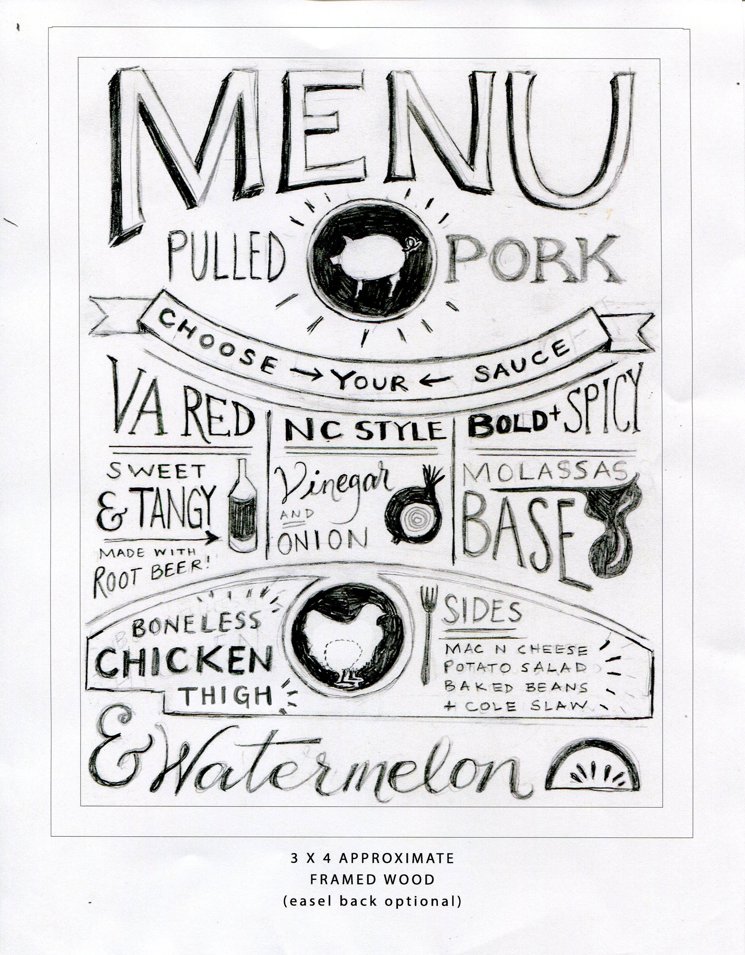 2550x3269 Chalkboard Menu Sketch Holland Photo Arts Farewell Bbq Wedding - Menu Sketch
