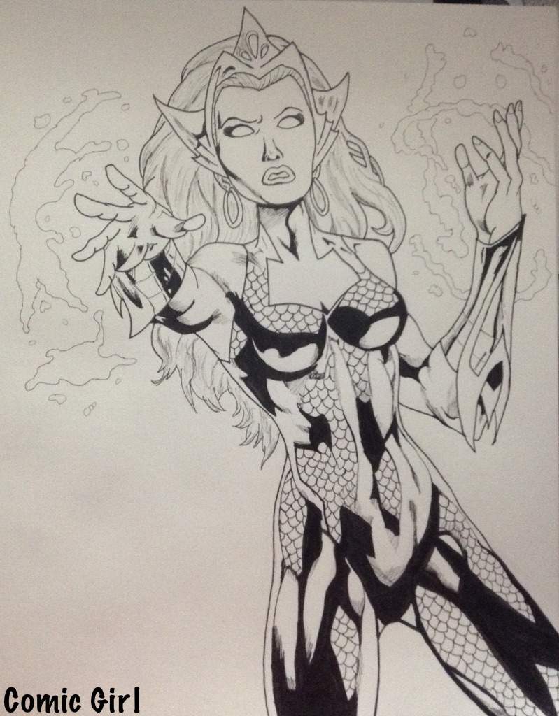799x1024 Mera Inked Drawing Comics Amino - Mera Sketch