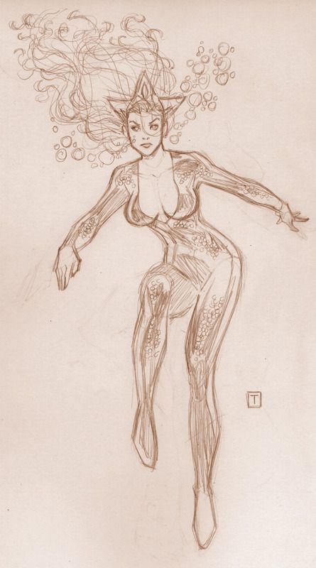 445x800 Mera Sketch By Marcio Takara Atlantean Stuff - Mera Sketch