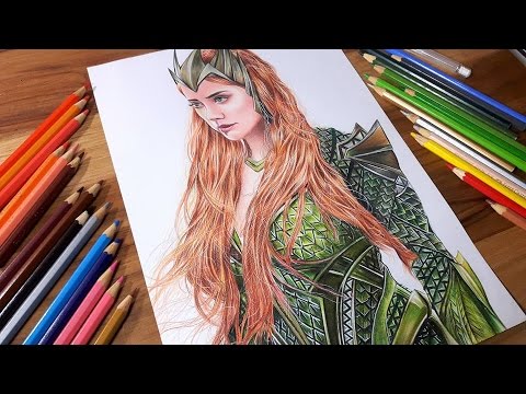 480x360 Speed Drawing Mera Justice League 2017 (Amber Heard) - Mera Sketch