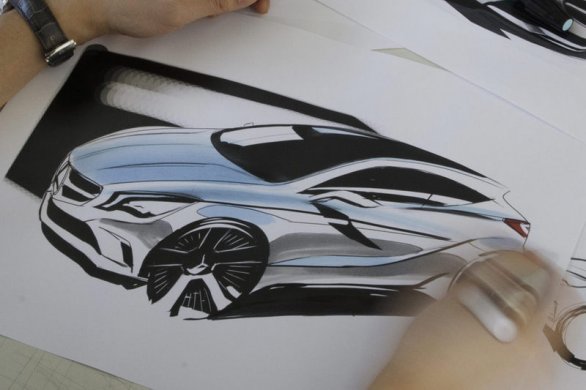 586x390 2012 Mercedes Benz A Class Sketch Leaked - Mercedes Benz Sketch