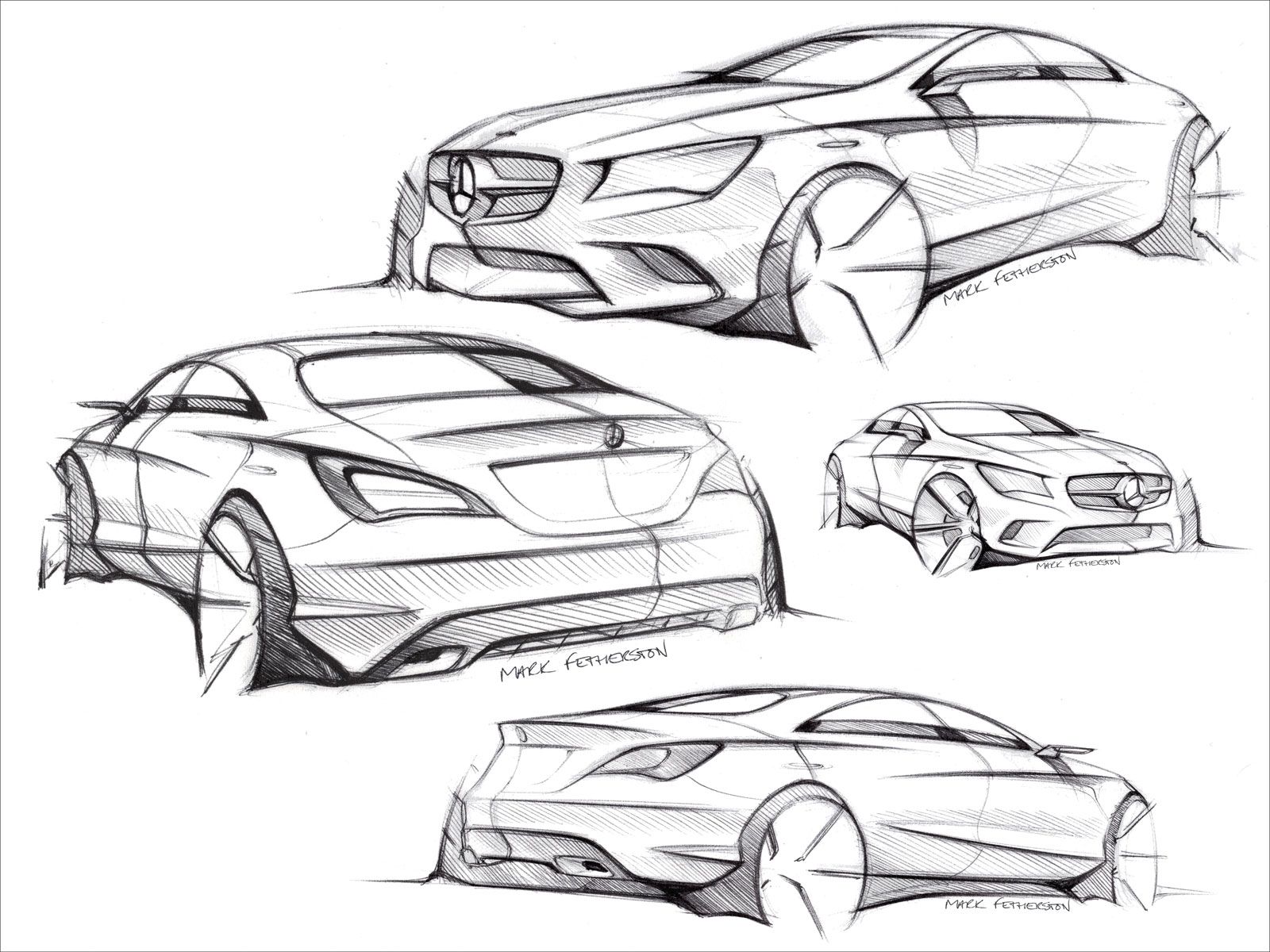 1600x1200 Mercedes Benz Cla Class Design Sketches Sketches - Mercedes Sketch