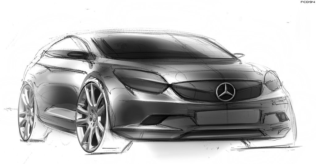 Mercedes Sketch at PaintingValley.com | Explore collection of Mercedes ...