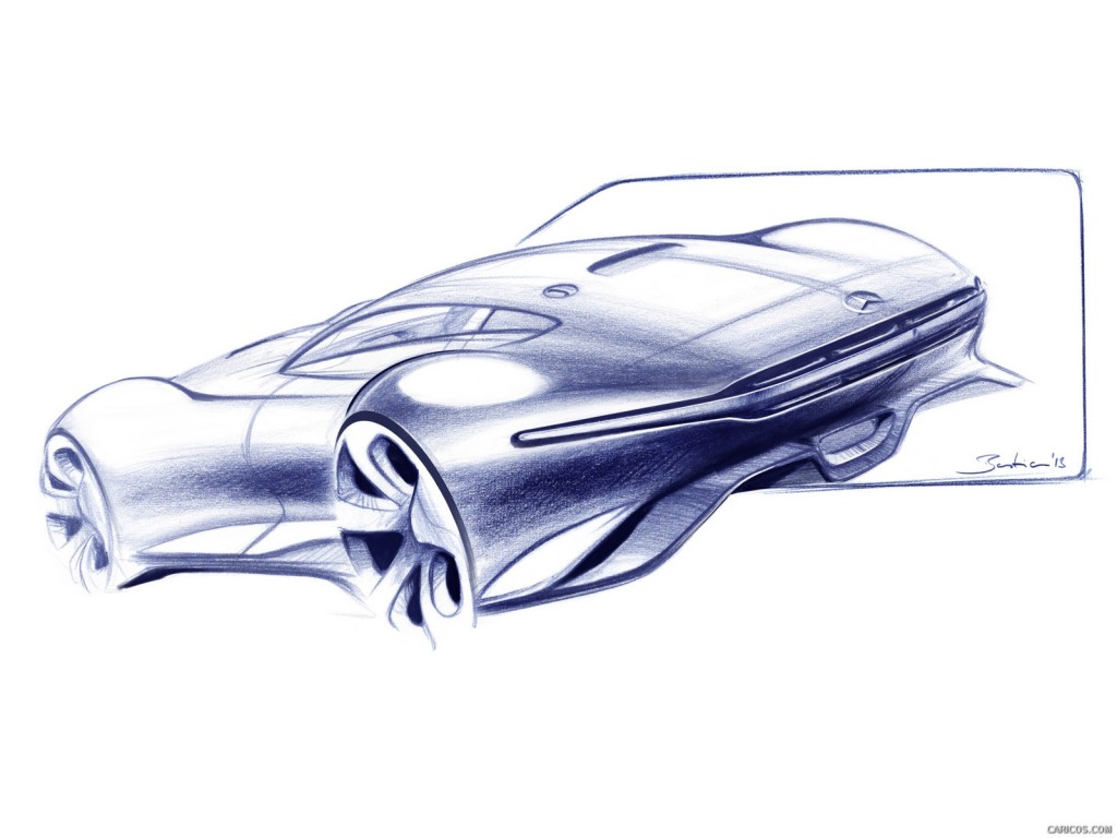 1024x768 Mercedes Benz All The Sketches - Mercedes Sketch