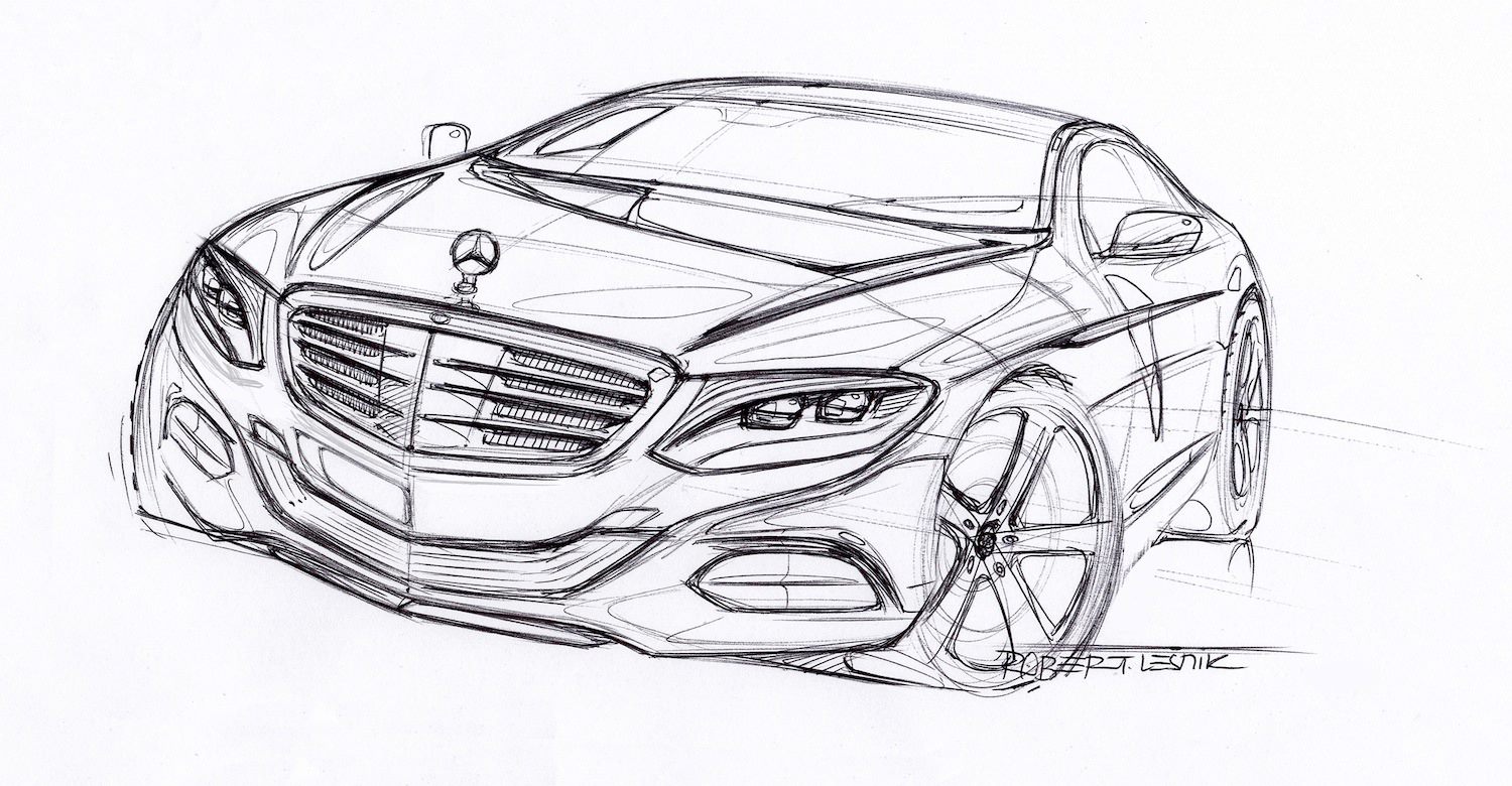 1500x780 Preview Sketching The New S Class Before The Big Reveal - Mercedes Sketch