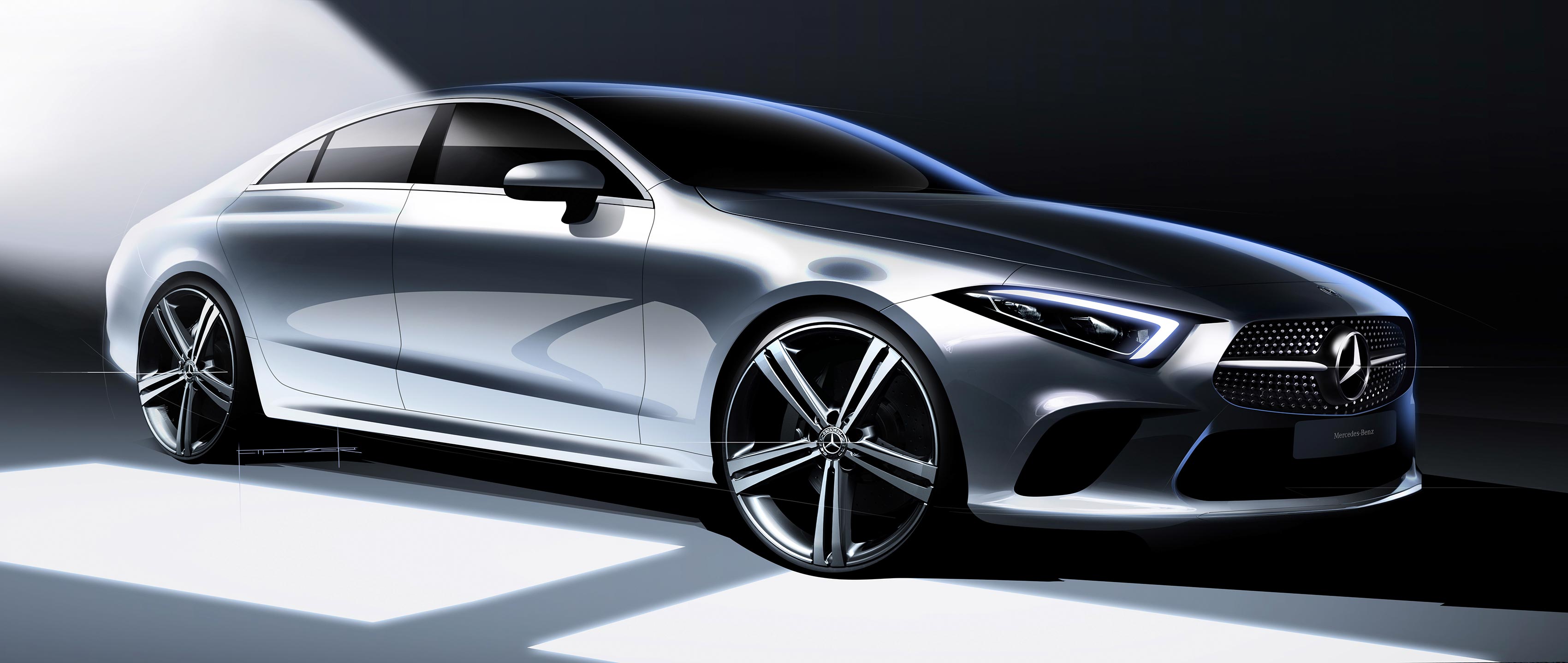 3400x1440 The Cls 2018 Pioneer Of A New Design Philosophy. - Mercedes Sketch