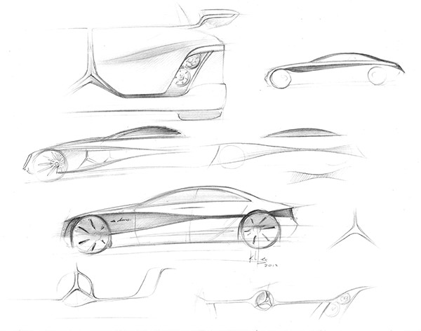 600x472 Sketch Mercedes Benz Cls Designer Lex Krylatov On Behance - Mercedes Sketch