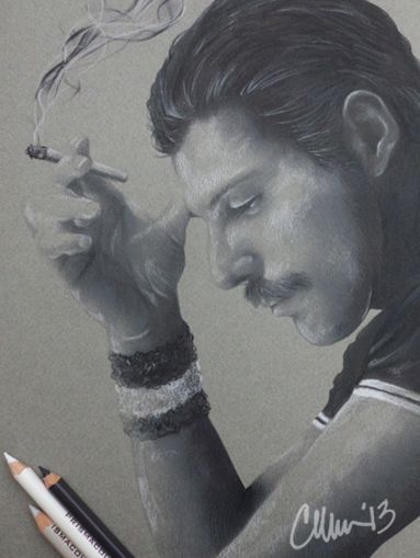 383x509 Freddie Mercury Sketch By On - Mercury Sketch