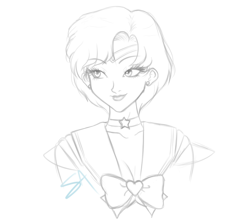800x732 Sailor Mercury Sketch By Beezasaurus - Mercury Sketch