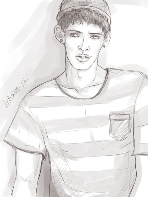 500x666 But With Merlin In Modern Clothes Tumblr - Merlin Sketch