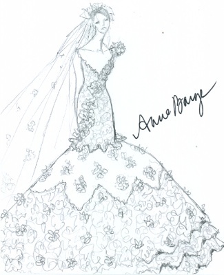 325x400 Kim Kardashian Wedding Dress Designer Dress Sketches Anne - Mermaid Dress Sketch