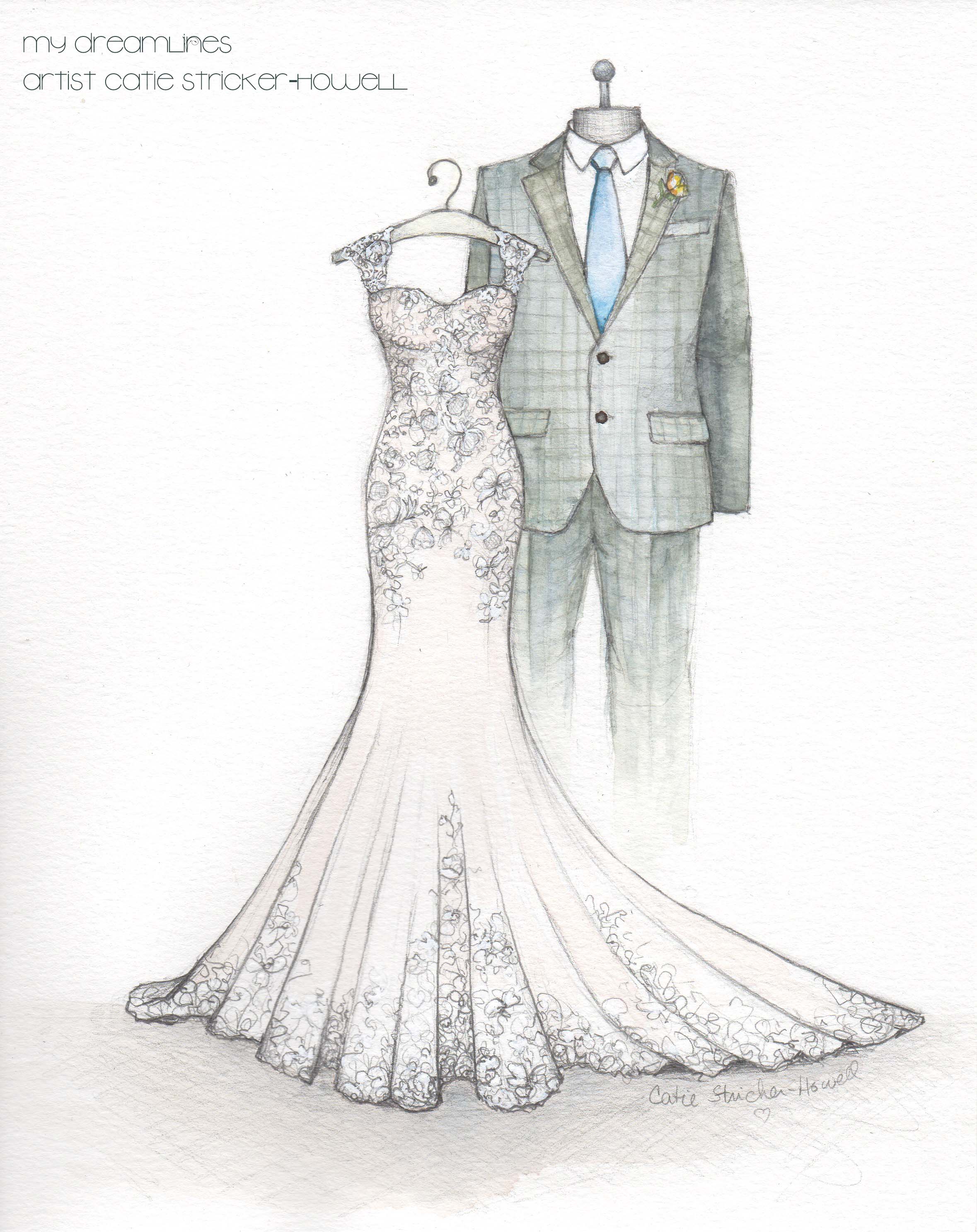 2358x2973 Wedding Dress Illustration - Mermaid Dress Sketch