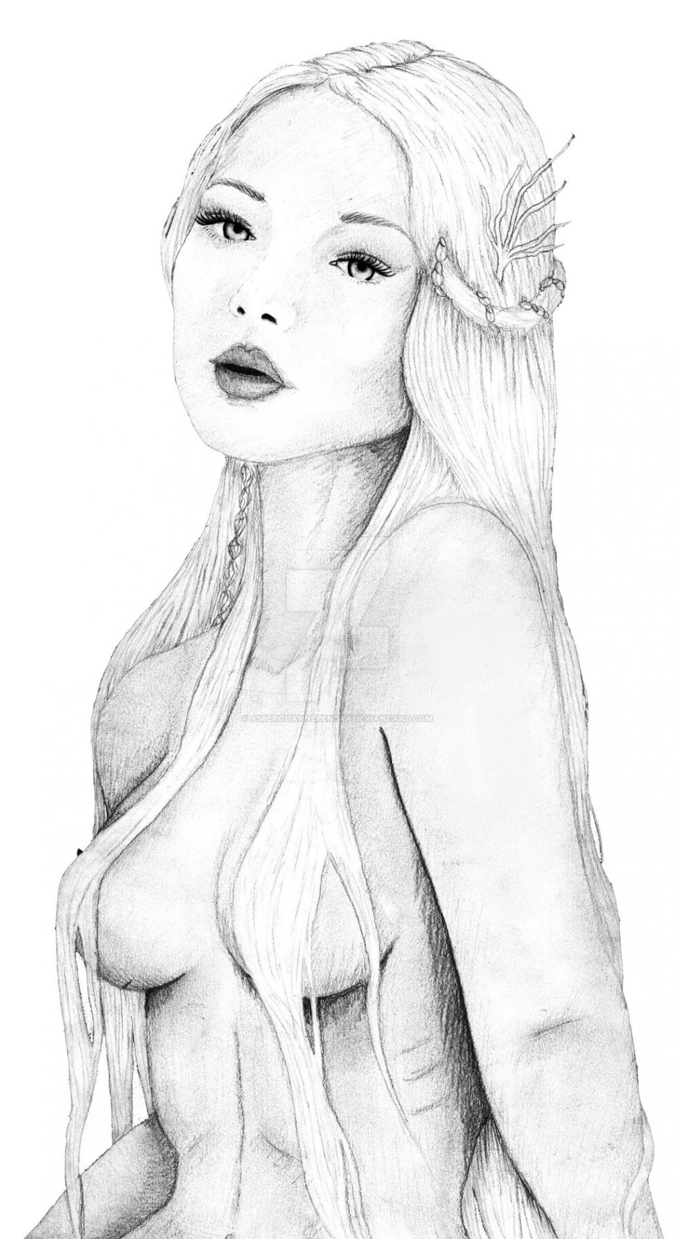 974x1787 Drawing Of Mermaids In Pencil Live Little Mermaid Pencil Drawing - Mermaid Pencil Sketch