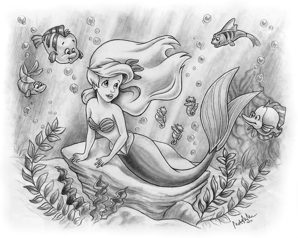 1000x800 Pencil Sketches Of Mermaids - Mermaid Pencil Sketch