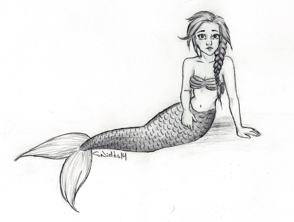 1024x772 Photos Mermaid Pencil Sketches, - Mermaid Pencil Sketch
