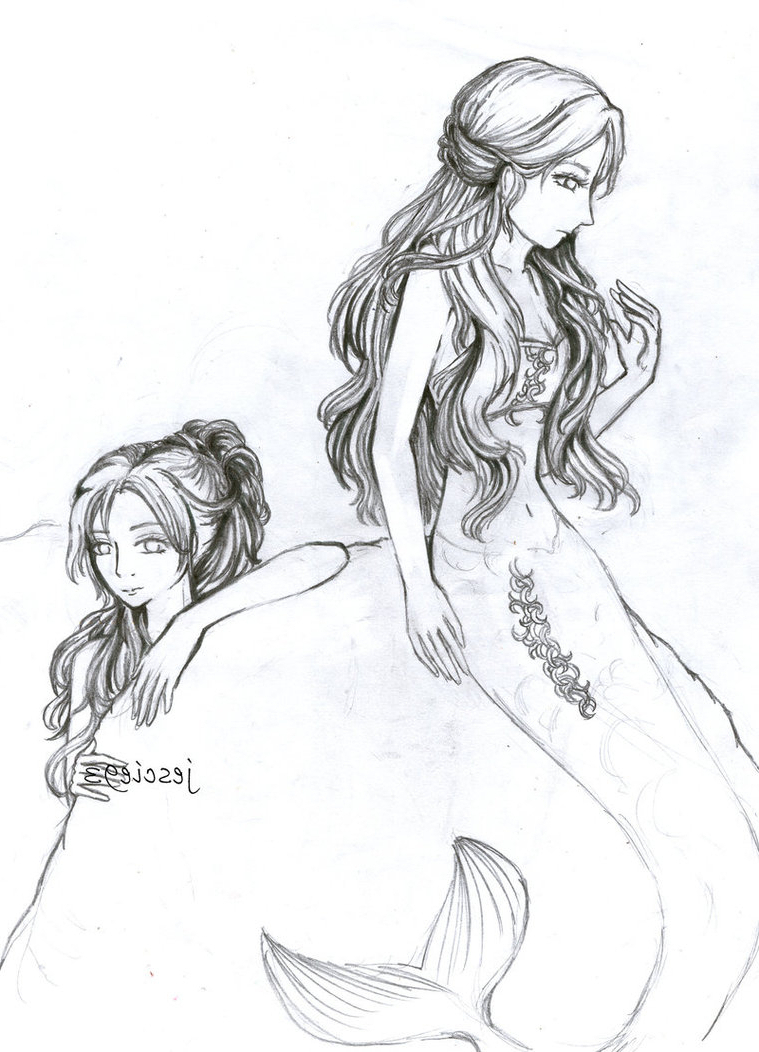 759x1052 Beautiful Mermaid Sketch Pencil Drawings Of Beautiful Mermaids - Mermaid Pencil Sketch