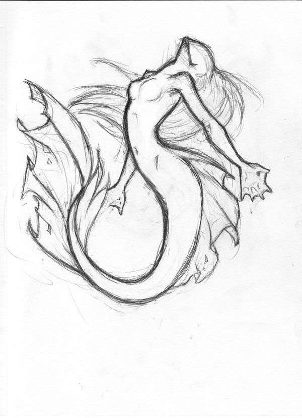 600x829 Mermaid - Mermaid Sketch