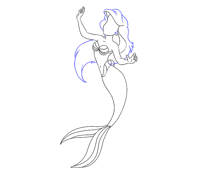 678x600 Ariel Drawing Mermaid Sketch - Mermaid Sketch