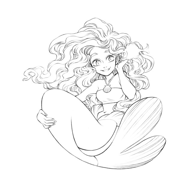 630x630 Mermaid Sketch - Mermaid Sketch