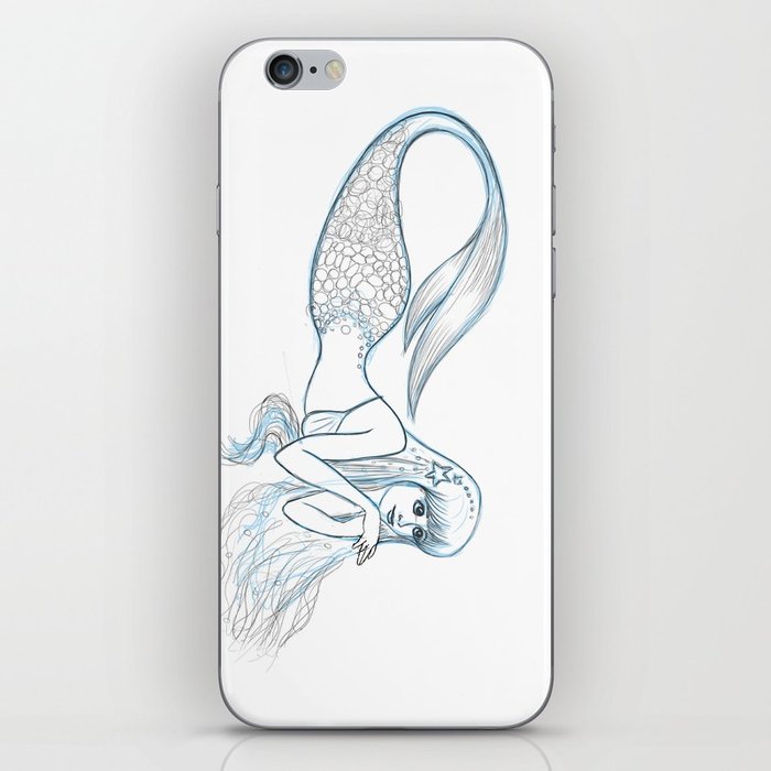 700x700 Mermaid Sketch Iphone Skin By Myazenko Society6 - Mermaid Sketch