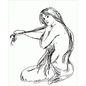 300x300 Silhouette Design Store - Mermaid Sketch