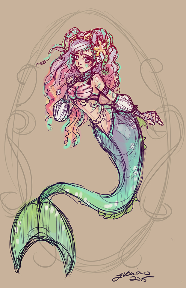 621x960 The Little Mermaid Sketch By Noflutter - Mermaid Sketch