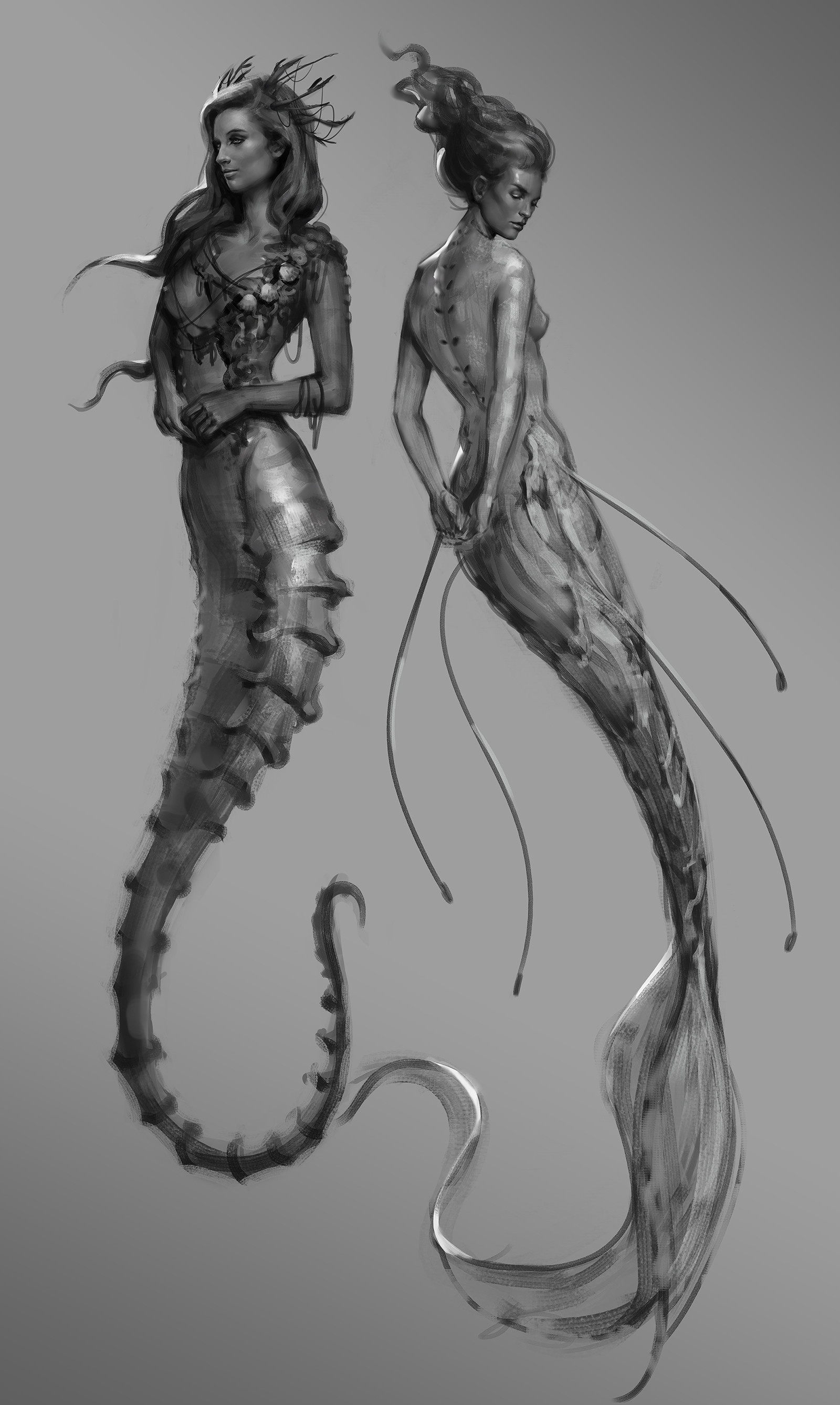 1600x2675 Artstation - Mermaid Sketch