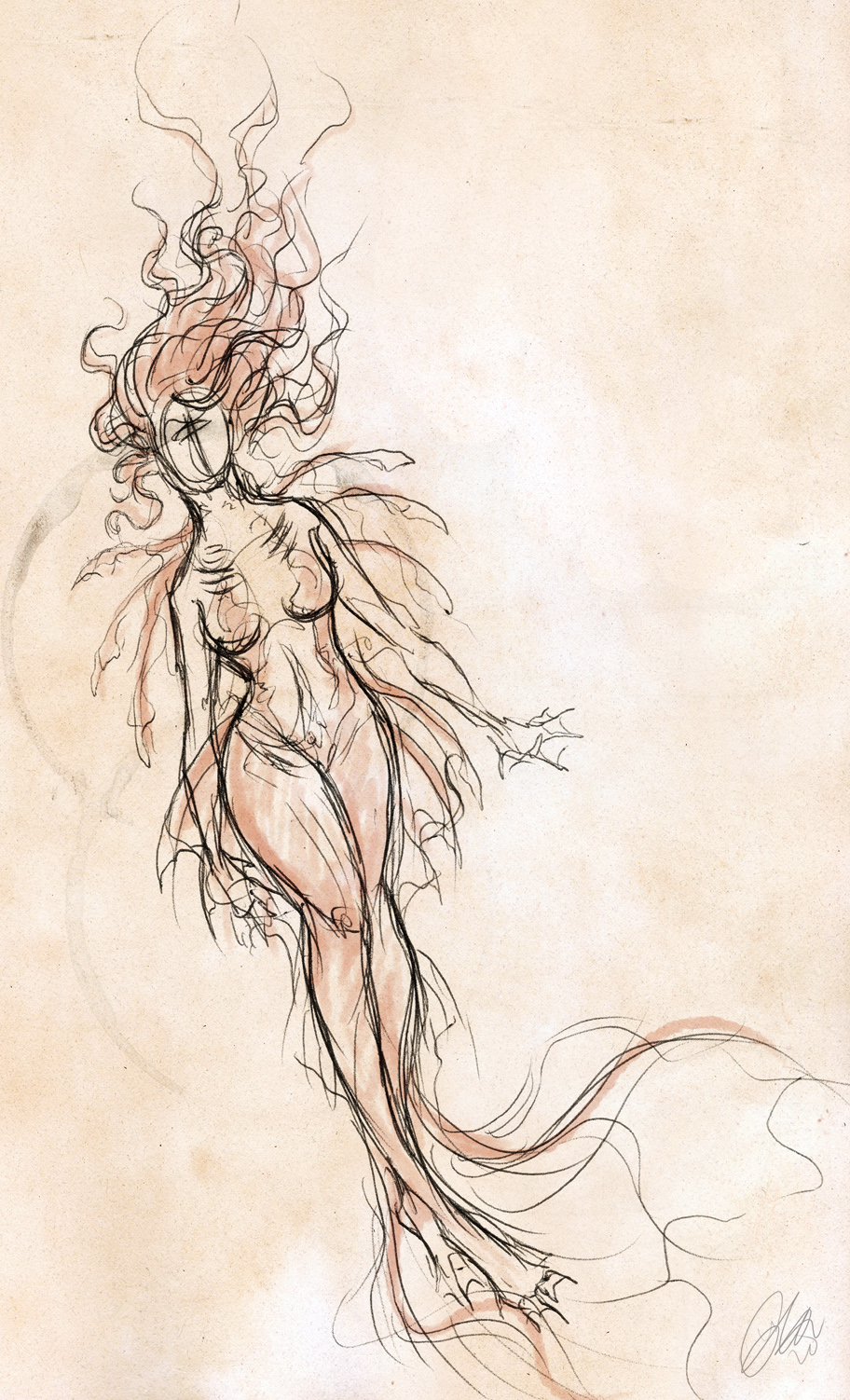 912x1502 Mermaid Sketch Collette J Ellis - Mermaid Sketch Images