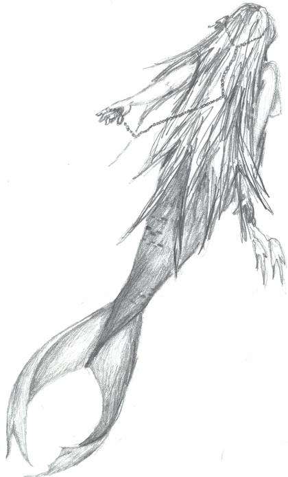 420x694 Mermaid Sketch By Corey Halvorson - Mermaid Sketch Pictures