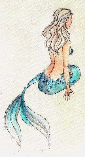 300x550 Gorgeous Mermaids Art - Mermaid Sketch Pictures