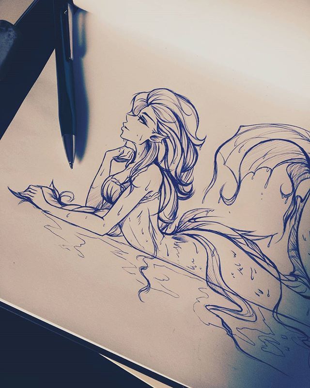 640x800 Mermaid Sketch Drawings, Mermaid Sketch - Mermaid Sketch Pictures