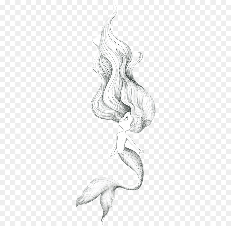 900x880 Drawing Mermaid Sketch Image Illustration - Mermaid Sketch Pictures