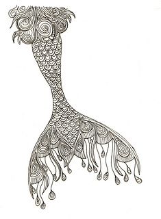 235x320 Mermaid Tail As A Sternum Tat Mermaid - Mermaid Tail Sketch