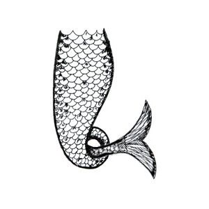 300x300 Mermaid Tail Outline Clip Freeuse Download - Mermaid Tail Sketch