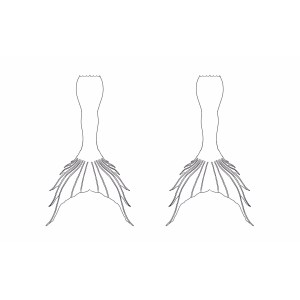 300x300 Smart Finger Line Art Drawing Sketch Mermaid Tail Outline Finger - Mermaid Tail Sketch