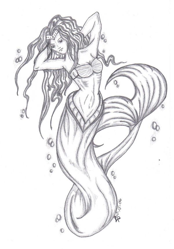 600x859 Again Mermaid Tattoo Sketch Tattoo Ideas In 2018 - Mermaid Tattoo Sketch