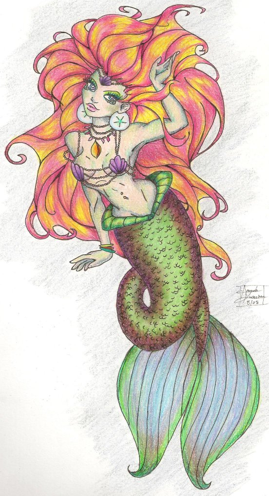 552x1016 Colorful Mermaid Tattoo Sketch - Mermaid Tattoo Sketch