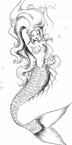 236x471 Nice Mermaid Tattoo Sketch - Mermaid Tattoo Sketch