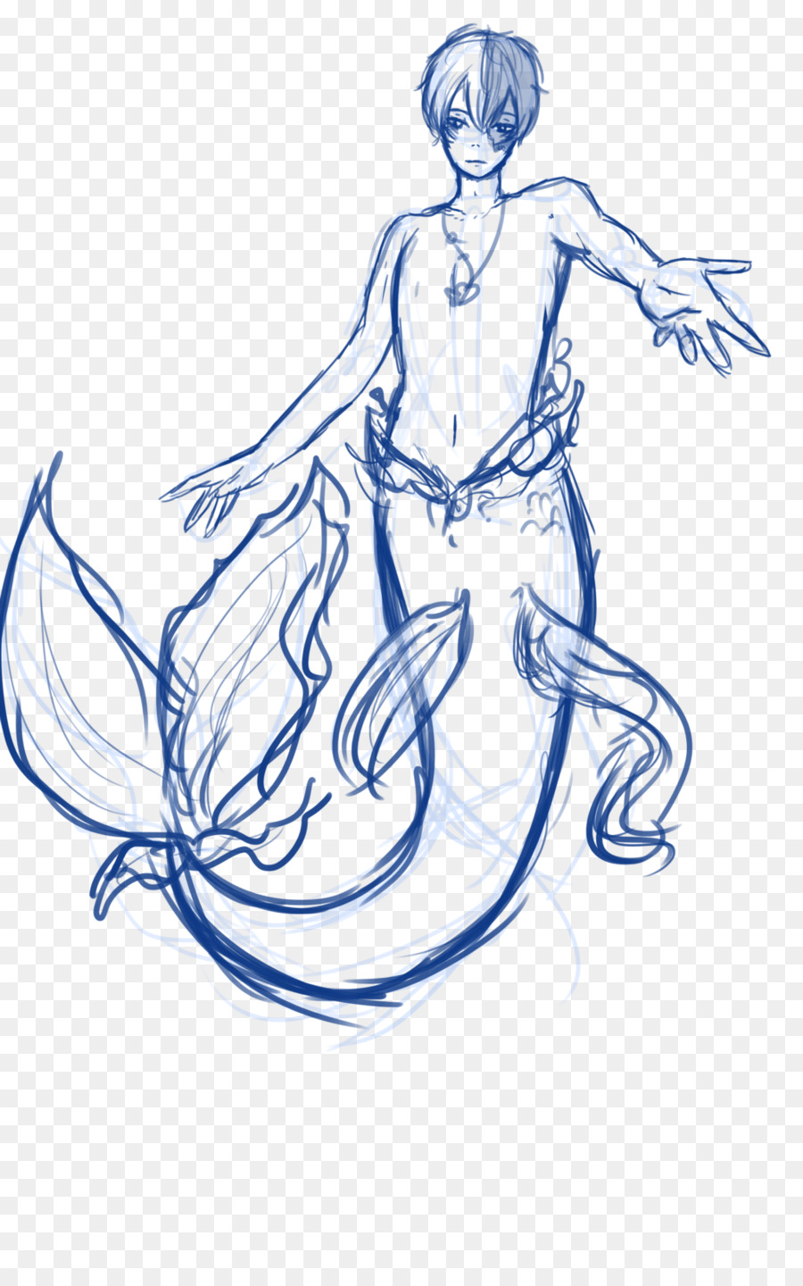 900x1440 Mermaid Fan Art Part Of Your World Merman Sketch - Merman Sketch