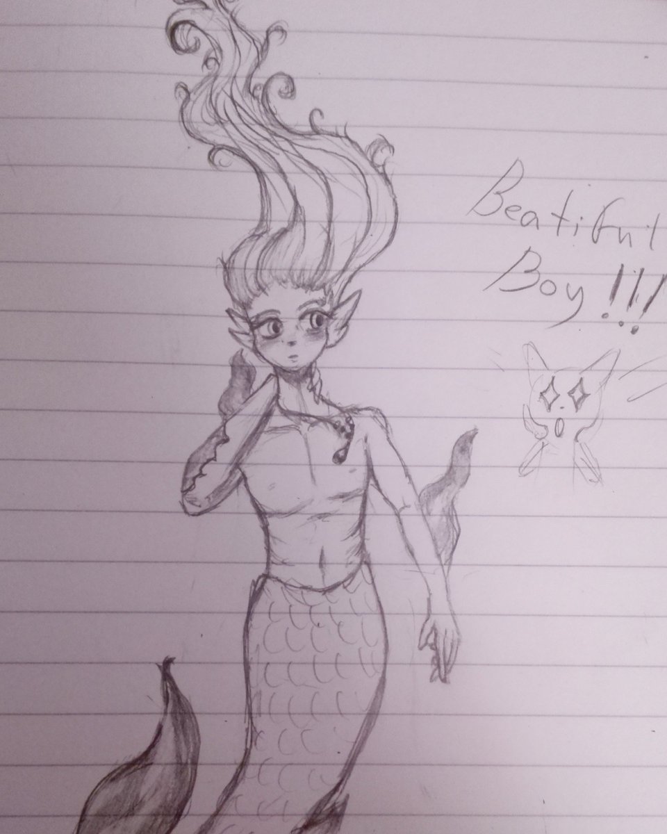 960x1200 On Twitter Beautiful Boy - Merman Sketch