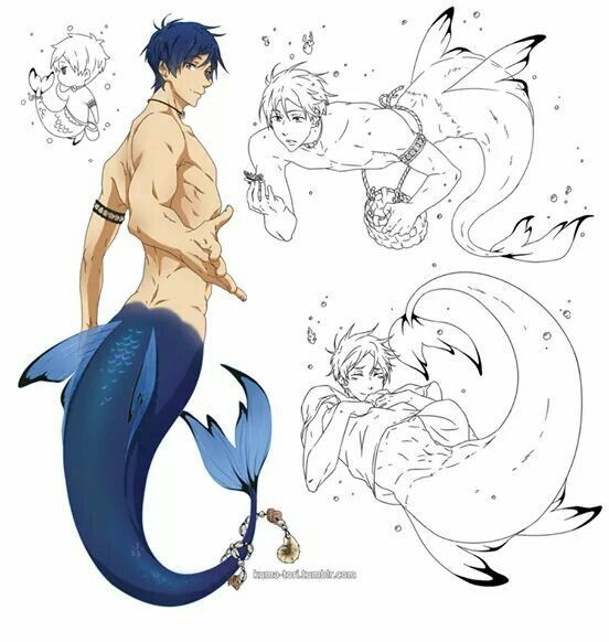 552x582 Resultado De Imagem Para Male Mermaid Drawing Mythical - Merman Sketch