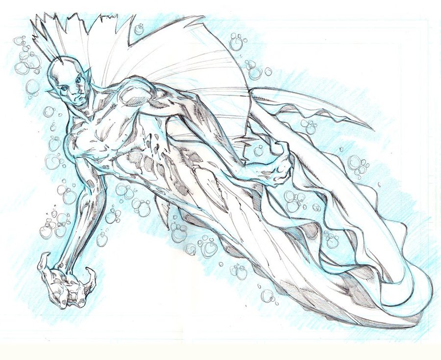 900x734 Sketch Of The Merman By Deonn - Merman Sketch