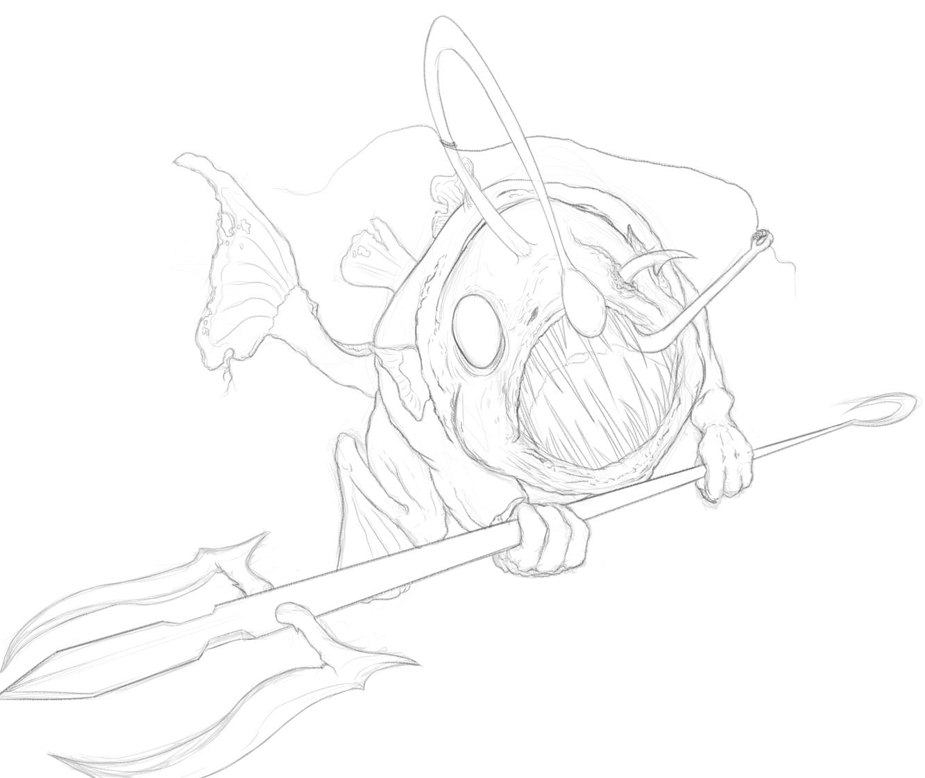 1333x1121 Deep Merman Sketch By Polhudo On Newgrounds - Merman Sketch