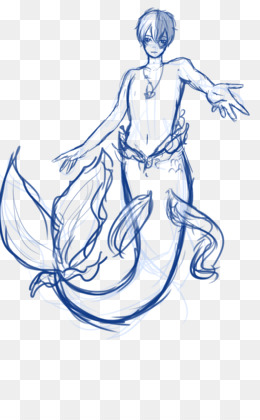 260x420 Free Download Mermaid Fan Art Part Of Your World Merman Sketch - Merman Sketch