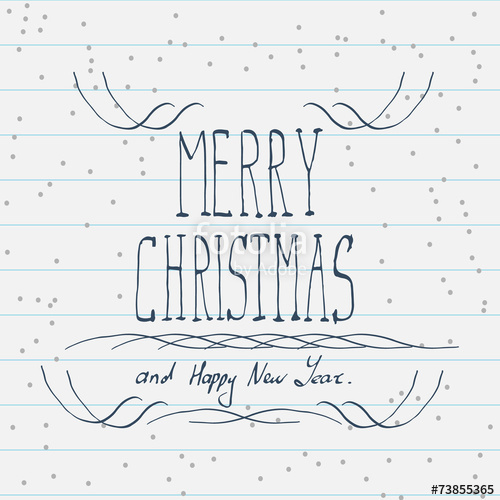 500x500 Hand Drawn Merry Christmas Sketch Stock Image And Royalty Free - Merry Christmas Sketch