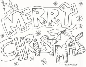 300x232 Merry Christmas Printable Coloring Pages Happy Holidays! - Merry Christmas Sketch