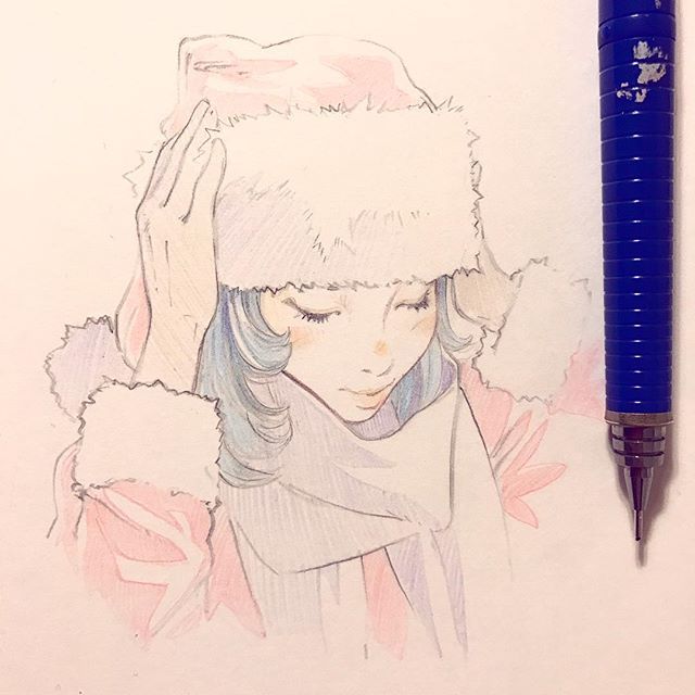 640x640 Merry Christmas Sketch! Ilya Kuvshinov Sketches - Merry Christmas Sketch