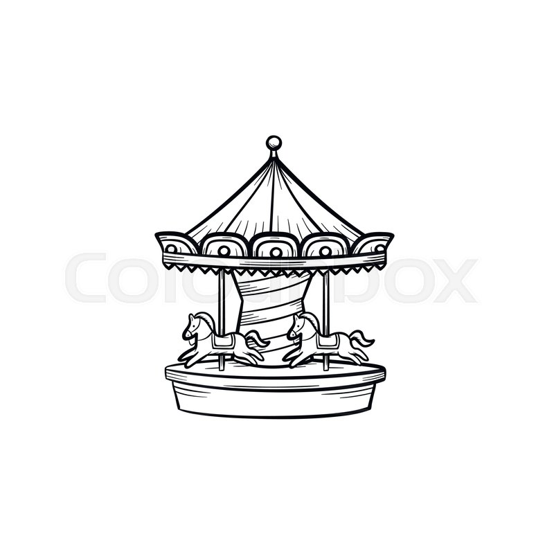 800x800 Merry Go Round Carousel Hand Drawn Outline Doodle Icon. Concept Of - Merry Go Round Sketch